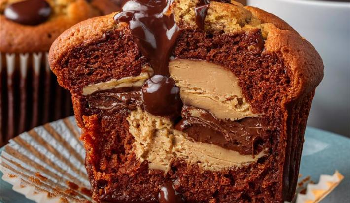 Fotografia de um panetone recheado, cortado na metade, com sorvete sobre um prato colorido.