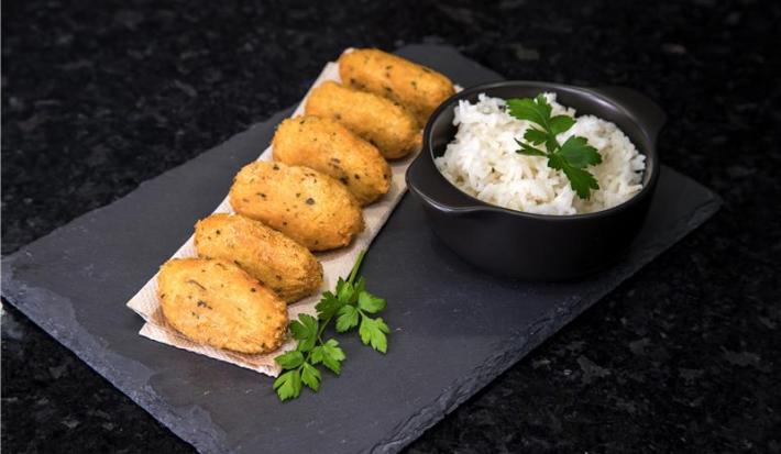 bolinho de arroz com chimichurri