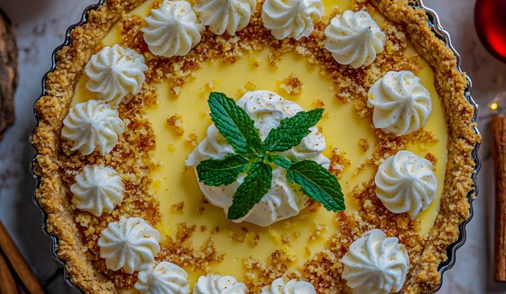Receita de Torta de Limão Natalina, tradicional e deliciosa, feito com uma massa à base de Biscoito TOSTINES, recheio com Leite MOÇA, NESTLÉ Creme de Leite e NINHO em Pó e coberta com chantilly