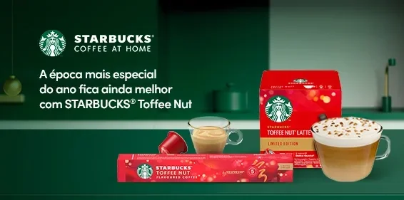 A época mais especial do ano fica ainda melhor com Starbucks Toffee Nut